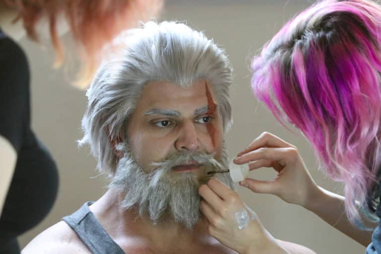 makeup for Vittorio Pirbazari as Reinhardt in Overwatch movie